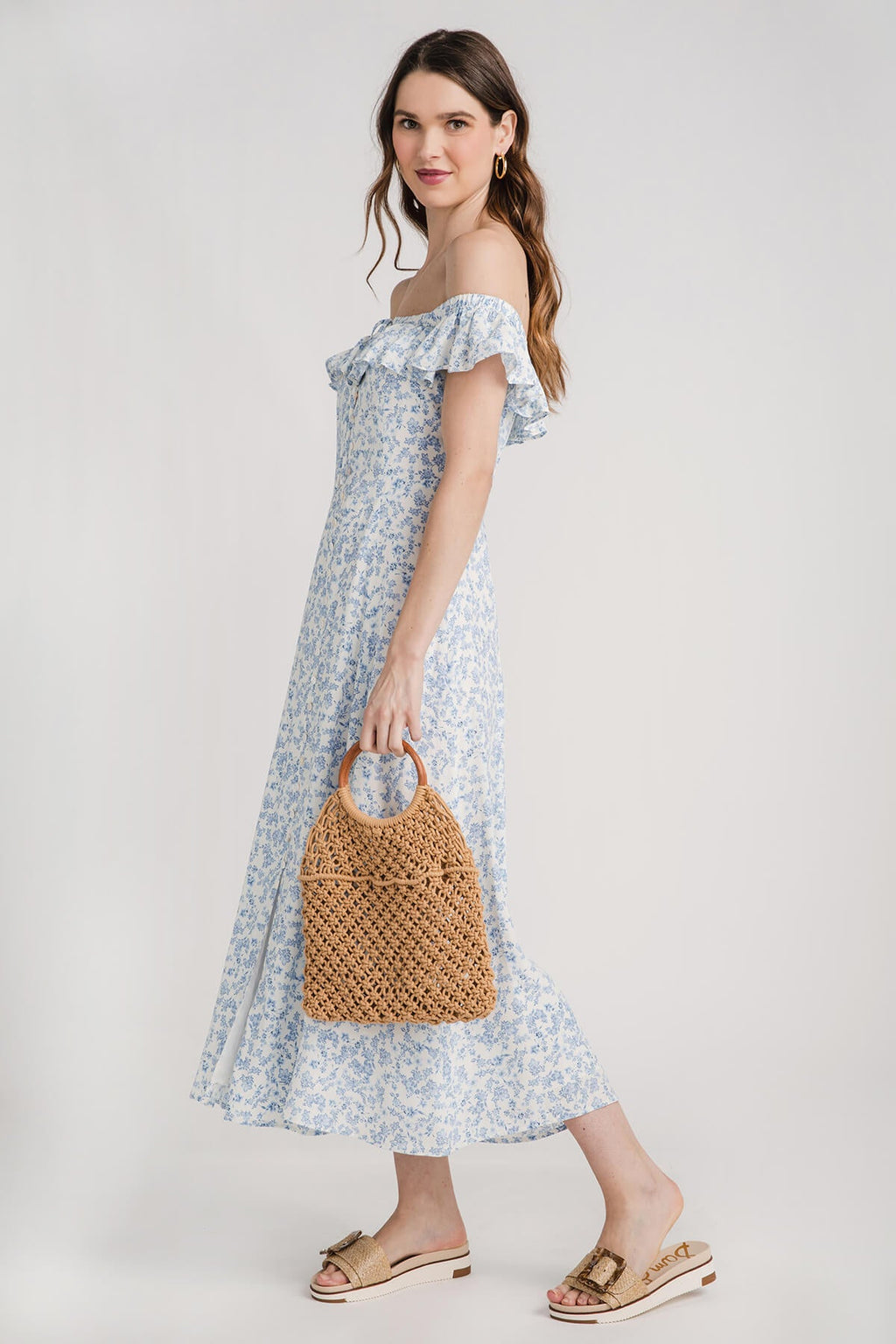 Z Supply Veda Tropical Off Shoulder Maxi Dress